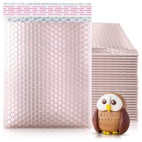 ABC Metallic Bubble Mailers 20.32cm x 28cm, Pack of 25 Rose Gold Bubble Packaging Envelopes, Waterproof Padded Shipping Envelopes, Shiny Shipping Bags with Sturdy Seal, Glamour Gift Bubble Envelopes Cover