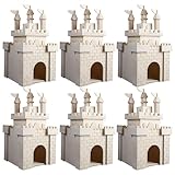 Make Market 9.5" Wooden Princess Castle Birdhouse - Unfinished Birdhouse Made of 100% Wood, Outdoor Nesting Boxes - Bulk 6 Pack