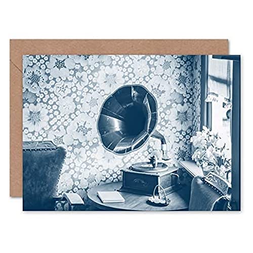 Fine Art Prints Vintage Record Player Gramophone Greetings Card