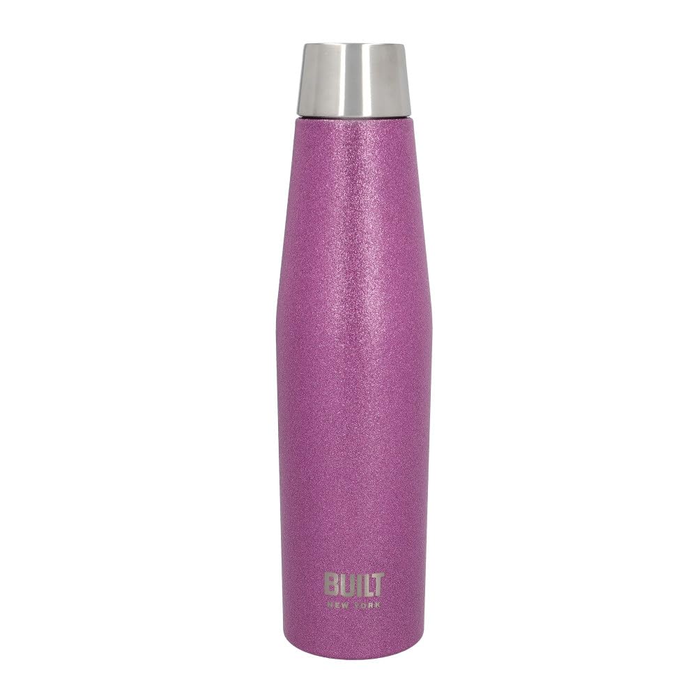 Built New York Purple Built Apex 540Ml Insulated Water Bottle, Bpa-Free 18/8 Stainless Steel - Glitter - Stainless Steel - Water Bottle