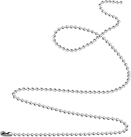 Vista 3 de 20 Piezas Cadenas de Cuentas de Acero Inoxidable de 30 Pulgadas Collares de Cadena de Bolas