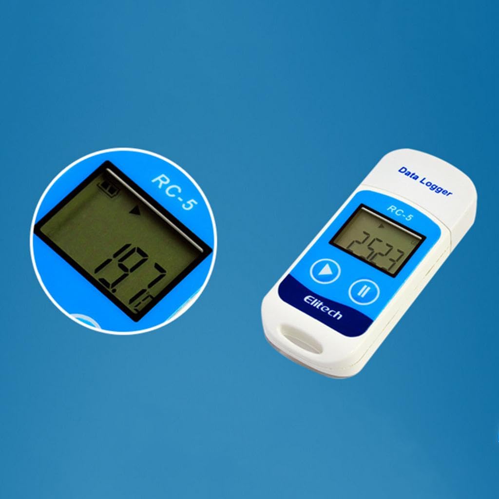5 unidades RC-5 LCD Display USB Temperatura Data Logger Recorder Sensor Externo - Azul