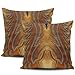 2 Pezzi Copricuscini Stivaletto Fiamme in Similpelle Marrone Astratta Federe Moderni Federa Quadrate Cuscino Copricuscini per Divano, Letto, Casa, 45X45Cm