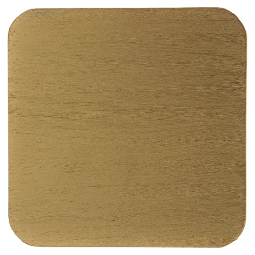 Holyart Piattino portacandele in alluminio dorato Quadrato 10x10 cm
