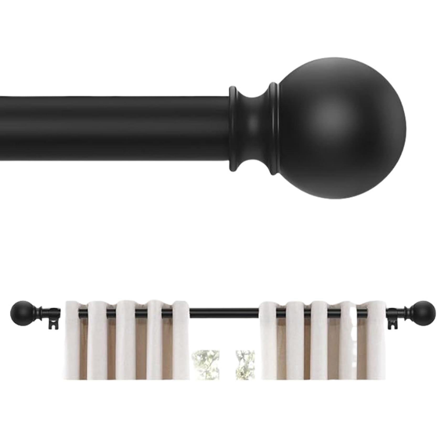 18-84-zoll-Gardinenstange,Duschvorhangstange,Dekorative Teleskopstange,Spannstange mit Halterung,Gardinenstange, Spannduschstange,Verstellbar Durch Spleißen(Size:28-48in)