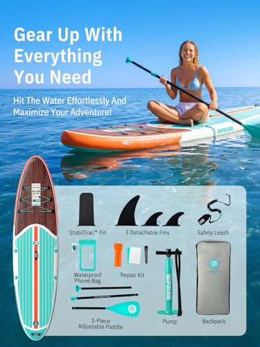 Image of Niphean Inflatable Stand Up Paddle Board with SUP Accessories, Anti-Slip EVA Deck, 10'6'' Inflatable Paddle Boards for Adults & Youth of All Skill Levels