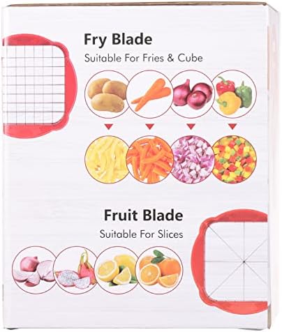 Potato Chipper Chip Cutter, Fast Cutting French Fry Cutter, Fruit Cutter Wedger Easy to Clean, Apple Slicer Cutter for Vegetables and Fruits with 2 Cutters