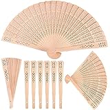 HOIGON 30 Pack 8 Inch Sandalwood Fan, Foldable Hand Wooden Fans Bulk, Folding Wedding Fans for Guest, Party Favors, Gifts, Dancing, Decoration Shower