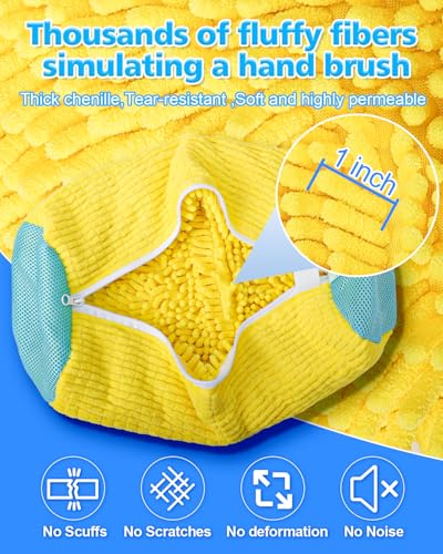Shoe Washing Machine Bag,Shoe Laundry Bags for Sneakers,Reusable Shoe Washing Bag for All Shoe Types and Sizes,Durable Hidden Zipper Shoe Laundry Bag for Sneaker Gym Shoes (Yellow 3pcs)3