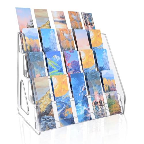 GYSLEOT Acrylic Bookmark Display Stand, Portable Sticker Holder for Vendor Events Retail, 4 Tier...