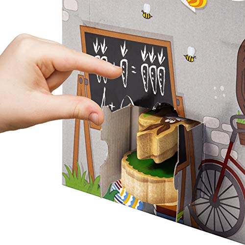 yoamo Osterkalender mit Spielkoffer mit 16 Holzfiguren & Osterhasengeschichte zum Vorlesen – Bild 4