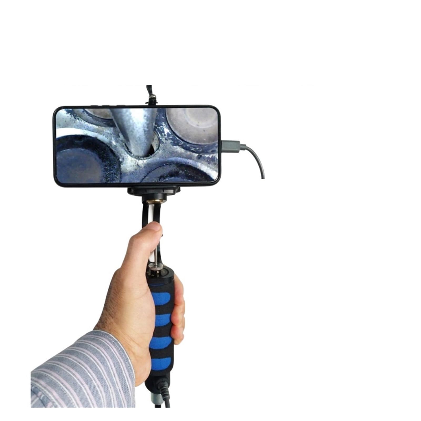 Gqnblvhzupdm One Color Sewer Camera, 180º Rotatable Industrial Endoscope Camera Control Steering Automotive Pipe Inspection Borescope