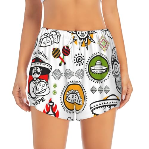 Short de yoga mexicain XX-Large ample et extensible blanc