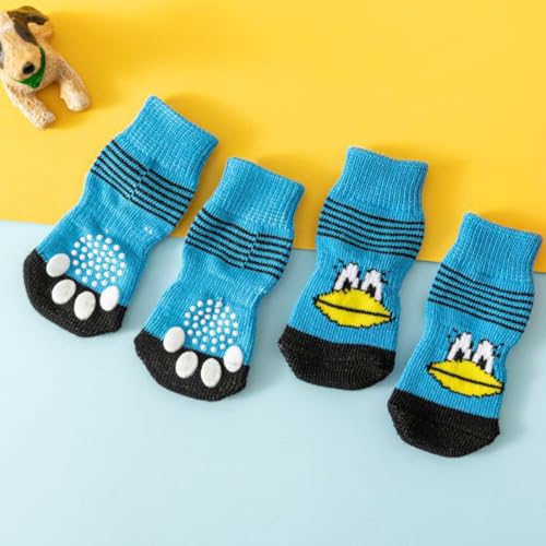 GHPKOTW 12 Indoor Anti-Rutsch Socken für Hunde und Katzen, Pet Socken, Hundesocken Anti Rutsch Pfotenschutz und Traktion Dank Silikon-Gel für Kleine-Mittlere Tiere,Drinnen Warme Haustierschutz