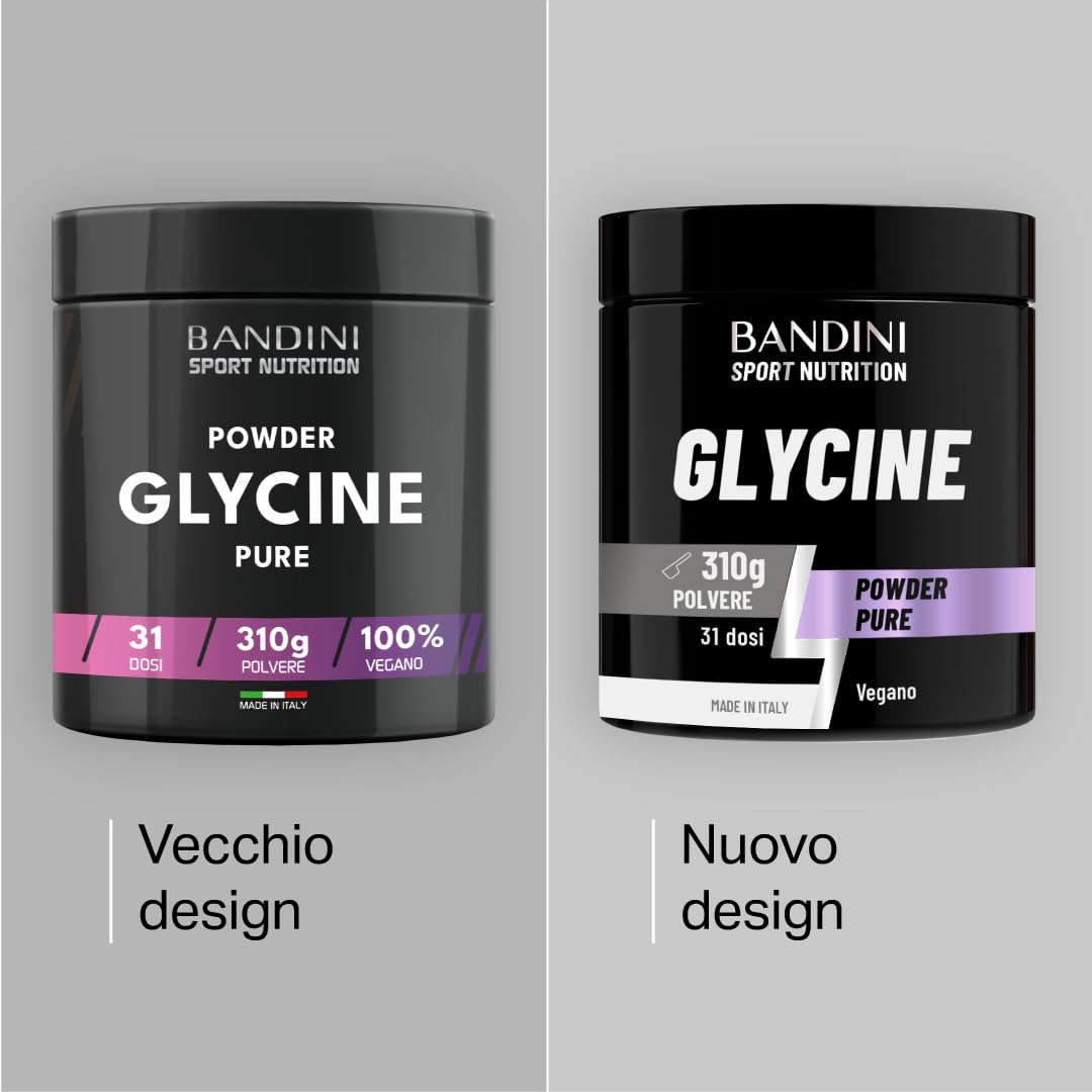 Bandini® GLICINA Polvere, Glycine Pura e Cristallina, Aiuto per il sonno, Puro Aminoacido Naturalmente Dolce, L-Glycin da 310 g, Sintesi del Collagene per Pelle e Articolazioni, Senza Additivi