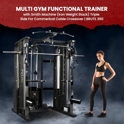Image of LET'S Play LP-02 Functional Trainer with Integrated Smith Machine & Squat Rack | Heavy Duty Multi-Purpose Strength Training Equipment for Home & Commercial Gym | Lifetime Frame Warranty