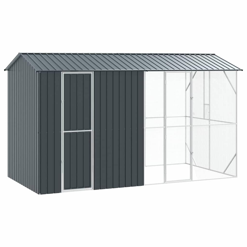 INLIFE Vogelkäfig Anthrazit 430 x 208 x 247 cm Verzinkter Stahl,Tier- & Haustierbedarf,Haustierbedarf,Vogelbedarf,Vogelkäfige & -ständer,Anthrazit,150.75 KG,3325153