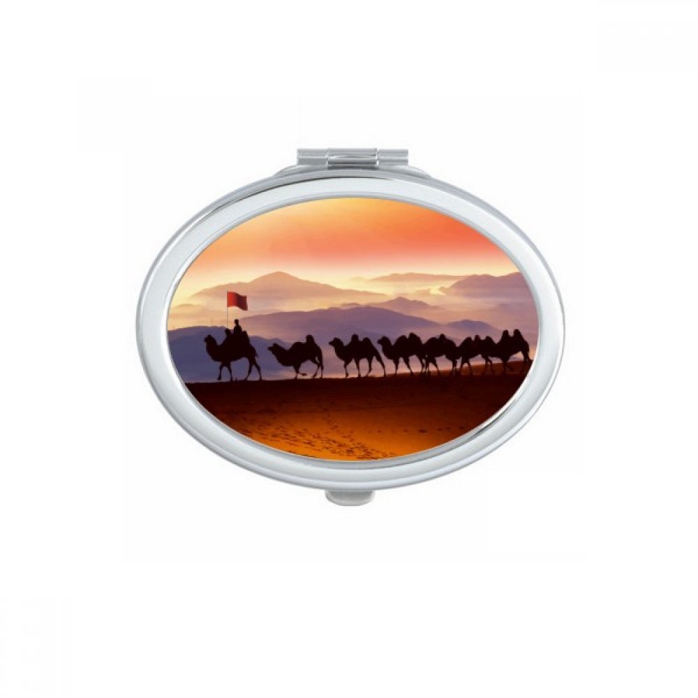 Miroir compact de poche ovale pour maquillage rapide et précis en toutes circonstances