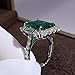 5ct Emerald Square Ring for Women 925 Sterling Silver Green Ring for Women Promise Ring for Her Cubic Zirconia Cocktail Rings CZ Diamond Engagement Ring Anniversary Valentine's Day Size 6-10（7）