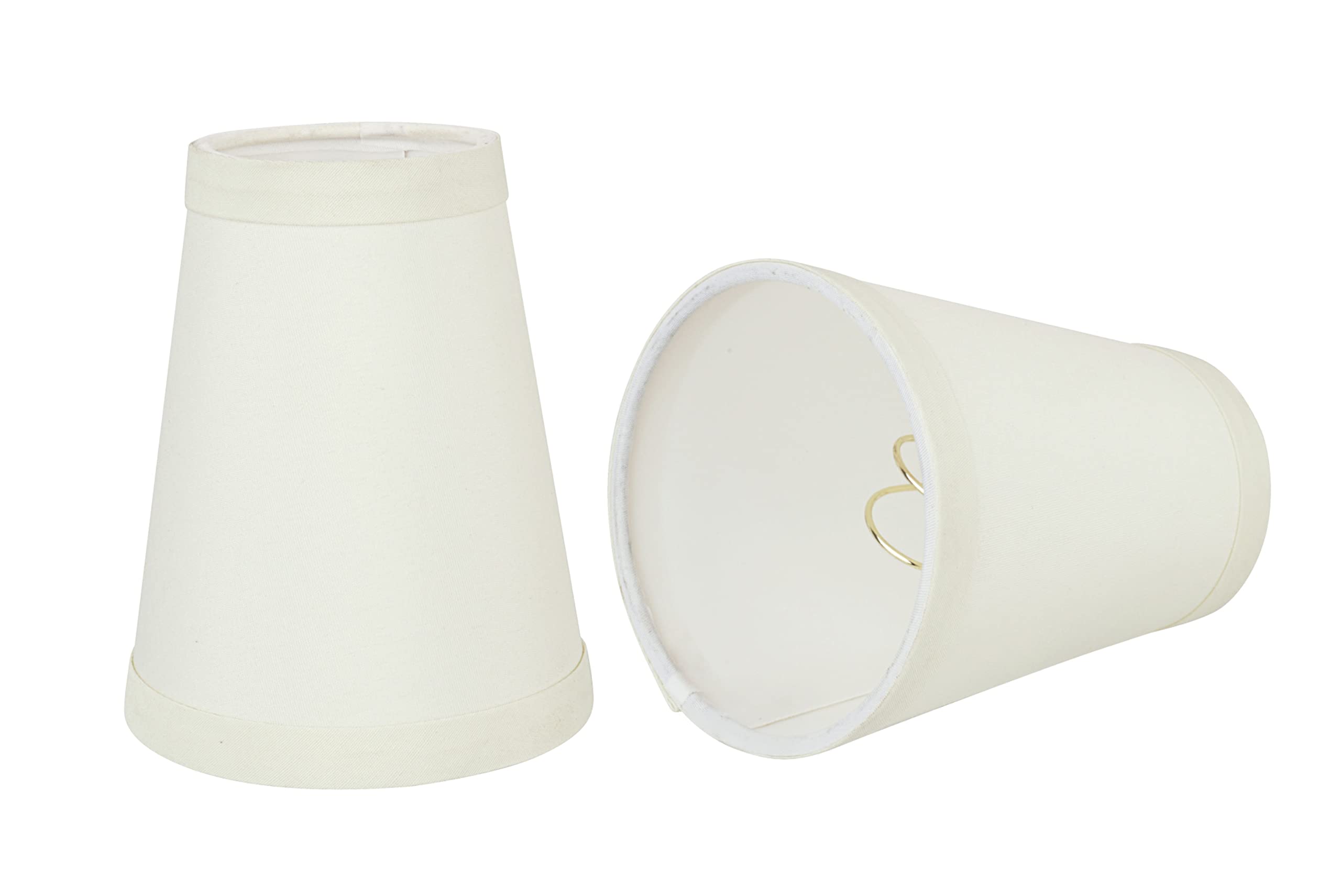 Aspen Creative 32666-2 Küçük Sert Sırtlı İmparatorluk Şekilli Avize Seti (2'li Paket), Beyaz Geçiş Tasarımı, 10,16 cm Alt Genişlik (5,88 cm x 10,16 cm x 12,7 cm) Klipsli Lamba Gölgeliği