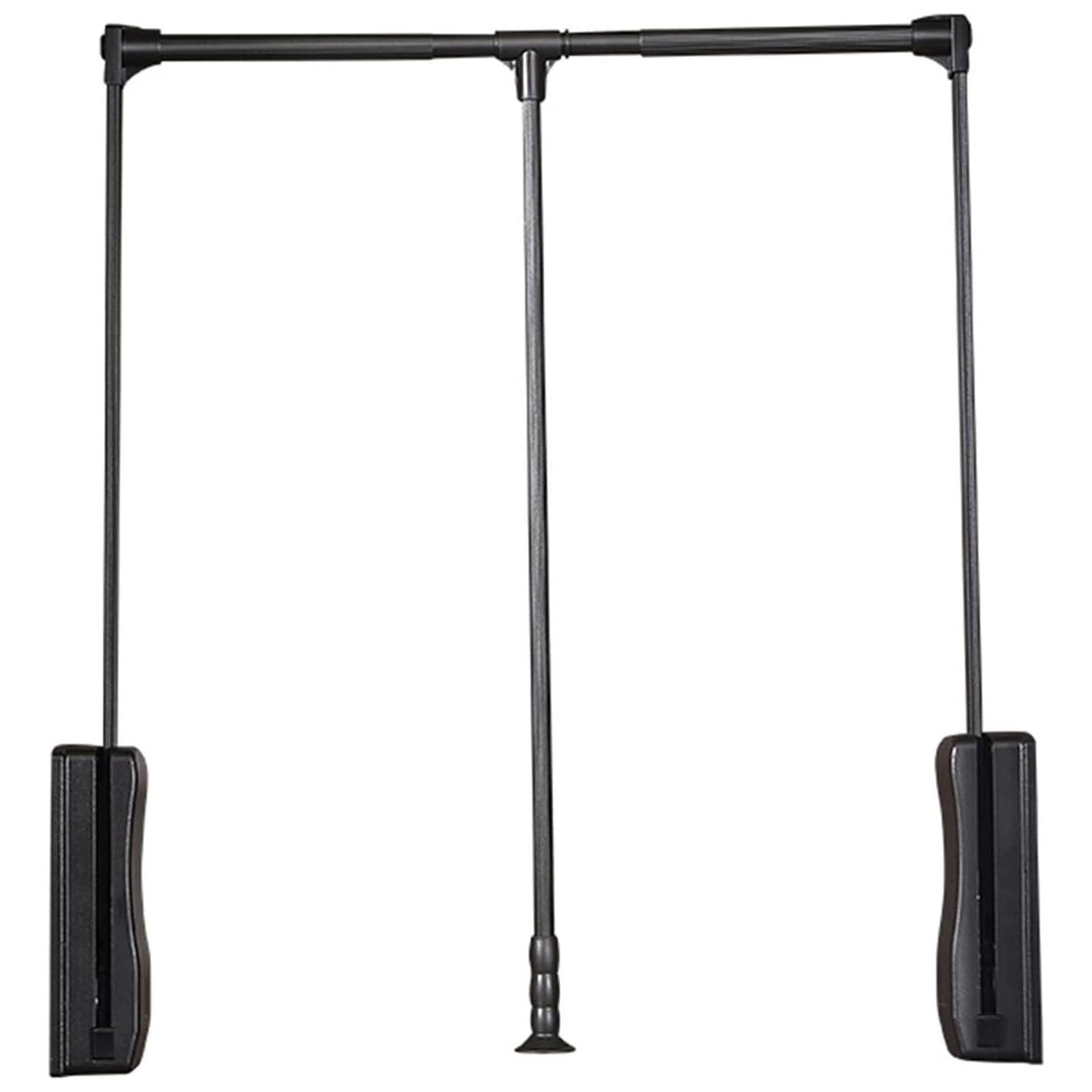 Aluminiowy, Regulowany Drążek na Ubrania, Aluminiowy, Regulowany Drążek na Ubrania, Regulowana Szerokość do Systemu Przechowywania w Sypialni, Garderoba Black-930to1250mm
