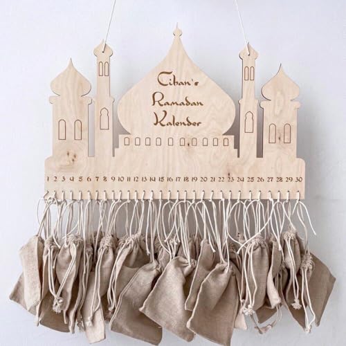 Calendrier de l'Avent Ramadan avec sacs suspendus pour déco Eid - 7