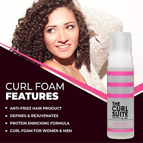 Image of The Curl Suite Hydrating Curl Foam (7 Oz.), Anti-Frizz Formula for Women & Men with Frizzy, Wavy Hair, Volumizing & Frizz Control Hair Mousse for Curly Hair
