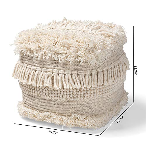 Baxton Studio Ottomans, One Size, Beige #TOP5
