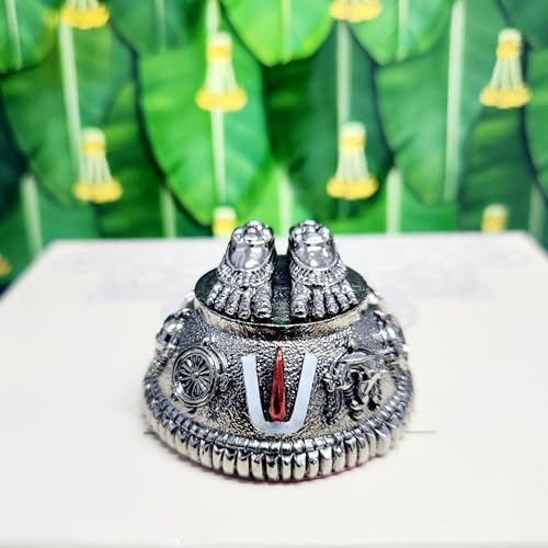 Image of ARNAVIRA 999 Silver Plated Antique Vastu Kamdhenu Cow with Calf Idol with Lakshmi Remedy for Wedding & Housewarming Gift | Pooja Room Height 2.5 Inch (Silver, Medium, Balaji Charan Pauka)