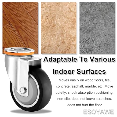 Amazon.co.jp: Titan 3インチ 工業用熱可塑性ゴム (TPR) スイベルキャスター サイドロックブレーキ付き ノンマーキング加工  耐荷重110ポンド グレー (1パック) : 産業・研究開発用品 3インチ 4インチ 5インチ TPR 熱可塑性ゴムスイベルキャスターホイール 4個セット デュアルロック ノイズなし ブレーキ付きキ