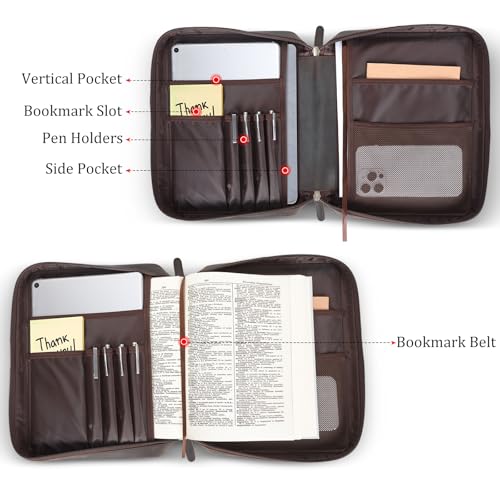 Polare Full Grain Leather Bible Cover Church Bag Bible Protective Book Holder Carrying Case Folder Organizer Portfolio by POLARE ORIGINAL - Image 2