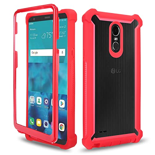 Asuwish Phone Case for LG Stylo 4 Cover Shockproof Proof Full Body Protective Heavy Duty Hybrid Dual Layer Cell Accessories Stylo4 Plus LGstylo4 Sylo4 Style 04 4+ Q Stylus Alpha Stlo4 Women Men Red