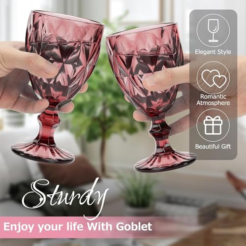 Image of Premium Wine Glasses 350ml, Set of 6 Long Wine, Burgundy Clear Glasses with Stem for Wedding Anniversary, Birthday, Gift (RKT-08, Set of 6)