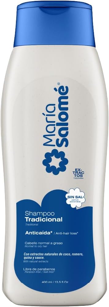 Maria Salomé Shampoo 400 ml - Anticaída Y estimula EL crecimiento. Sin SAL, Sin, Parabenos