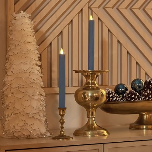 Image of Luminara - Flameless Battery Operated Taper Candle - Spring Lake - Pack of 1-1x9.5 - LED Flickering Flame - Realistic Safe for Home Kids and Pets