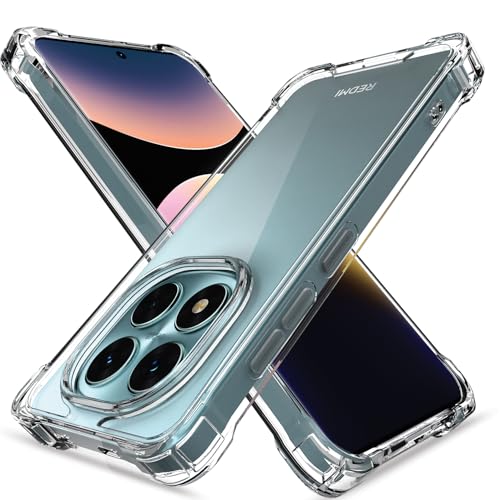 Image of Outlouders Back Cover for Redmi Note 15 Pro 5G Clear Transparent PC + TPU Bumper Case with Raised Edges for Shockproof Protection (Transparent)