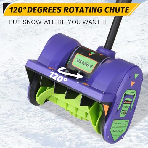 20V Lithium-Ion Cordless Electric Snow Shovel, 12 inch Snow Blower, Electric Snow Thrower with 2Ah Battery and 1 Hour Fast Charger