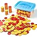 TOMMYHOME Plastic Two-Color Counter,Red/Yellow Two Side 1000 PCS,Counting Manipulatvies, Math Counters for Kids, Counting Chips