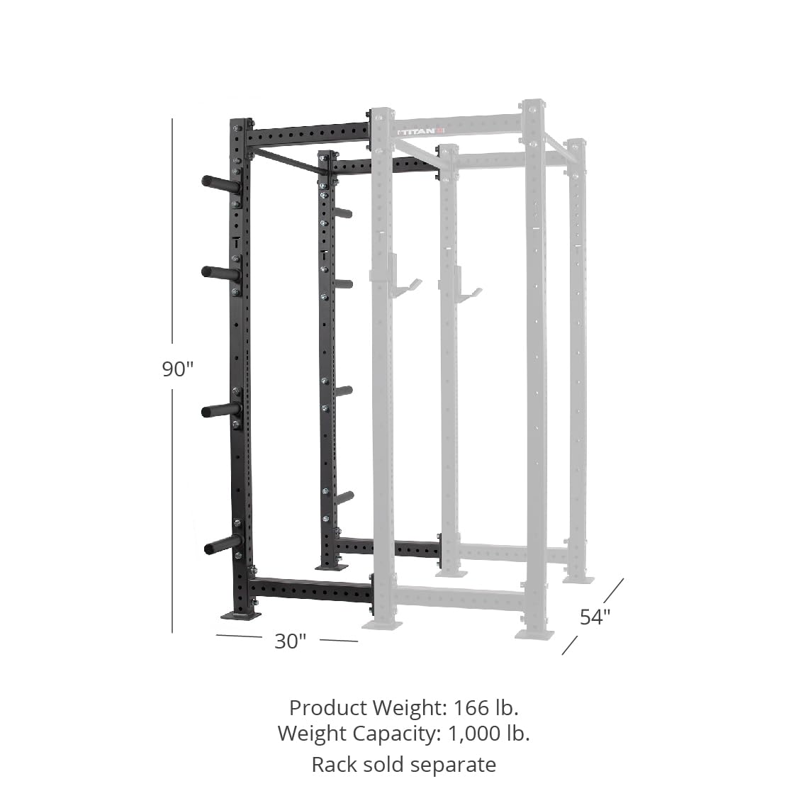 Titan Fitness X-3 Series Tall Bolt Down 24-in. D Extension Kit 90-in. H