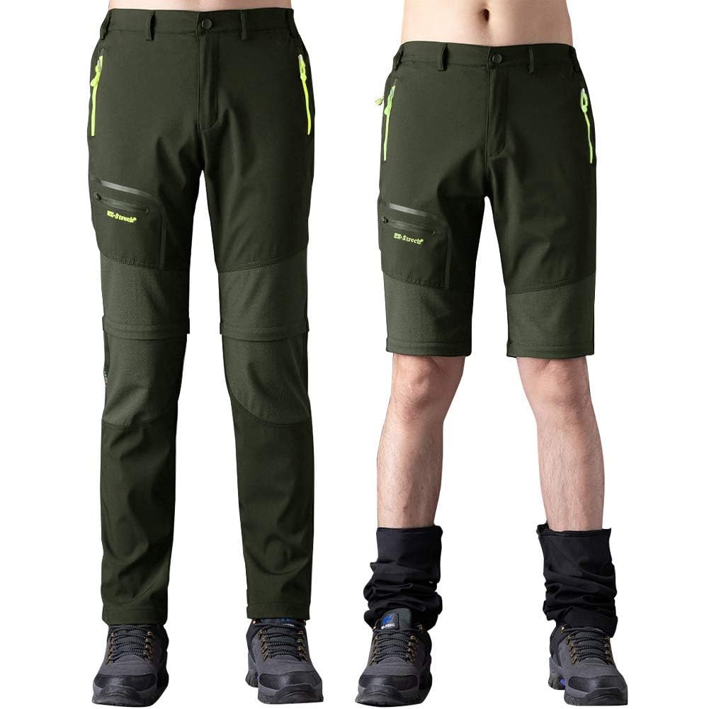 SANMIO Pantaloni Trekking Uomo Esterno Asciugatura Veloce Funzionali Leggeri Traspiranti Convertibile Pantaloncini Softshell Pantaloni da Arrampicata Casual - 2