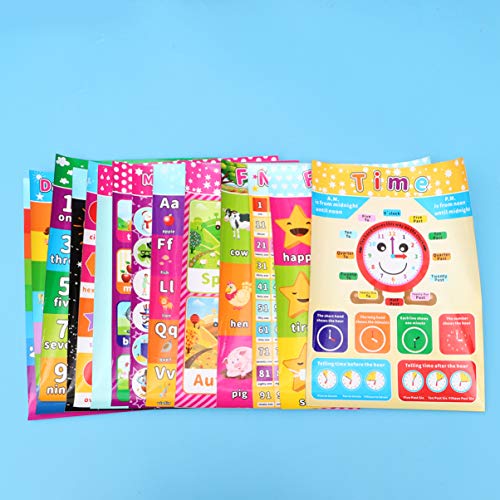 HEALLILY 14 Peças de Cartazes Educacionais de Pré-Escola para Aprender Cartazes para Crianças Do Jar