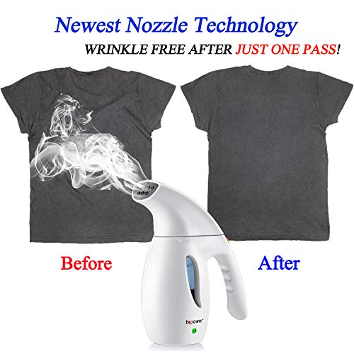 BIPOWER Steamer for Clothes, Powerful Handheld Clothes Steamer, Wrinkle Remover, Newest Design, 60 Seconds Heat-Up Garment Steamer for Home and Travel, Auto-Off, ETL Certified 100% Safe