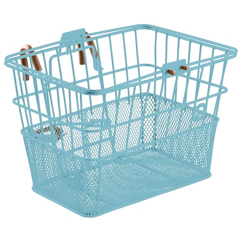 Retrospec Apollo Detachable Front Bike Basket Steel Half-Mesh with Integrated Detachable Hooks and...