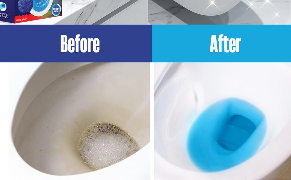 Image of Shatras Toilet Blocks for Flush Tank & Toilet Cleaning | Long Lasting Fresh Fragrance | Cleans with Every Flush | Removes Bad Odor | Blue Toilet Cleaner Blocks-6+6=12pcs