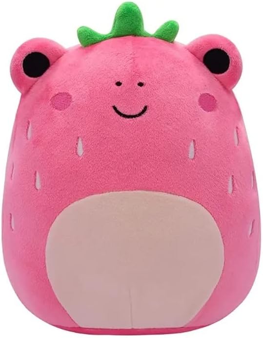 Lindo juguete de almohada de felpa de rana Fresa peluche Kawaii suave para niños pequeños que duermen abrazando la almohada lindo regalo para