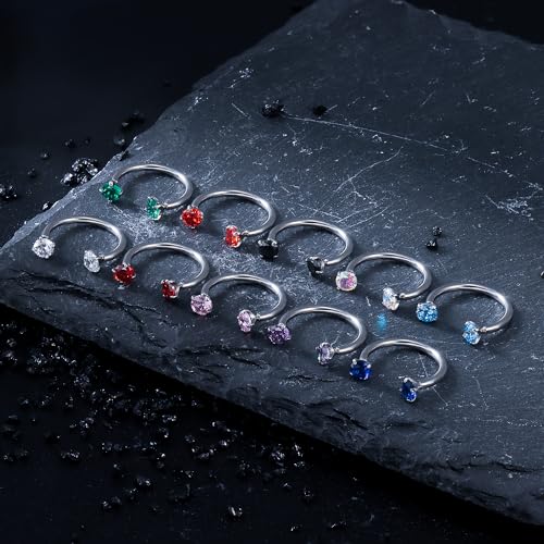 16G F136 Titanium Internal Thread Horseshoe Septum Nose Ring Piercing Jewelry Circular Barbell Helix Snug Tragus Rook Daith Cartilage Earring Lip Ring Piercing Jewelry for Women Men 8MM 10MM2