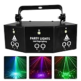 【Mehrere Steuerungsmodi】Auto-Modus, Ton aktiviert Modus und Fernbedienung, Master-Slave und DMX 512. Diese verschiedenen Steuerungsmodi ermöglichen es Ihnen, den Lichteffekt nach Ihrem eigenen Rhythmus zu steuern. Es ändert die Farbe selbst im Auto-Modus, reagiert auf Musik im Ton aktiviert Modus und kann einfach mit der Fernbedienung eingestellt werden.