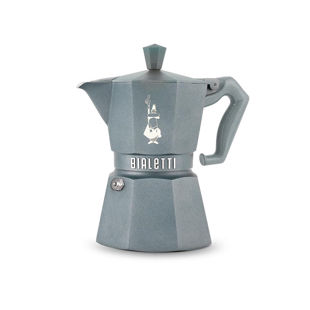 Bialetti Moka Exclusive Octagonal Induction 3 Tasses – Cafetière Espresso en Aluminium et Acier, Gris Argenté – Compatible Gaz et Induction