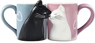 Couple Gifts Cute Kissing Cat Mug Matching Couples Stuff Ceramic Coffee Mugs for Wedding gifts Anniversary Engagement Gifts for Couples Cat Lovers 12oz