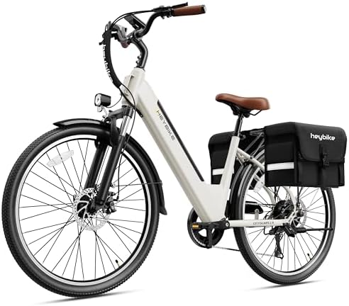 Heybike Cityscape 2.0 Electric Bike for Adults, 48V 468Wh Removable Battery, Up to 50 Miles Range, 26" Commuter E-Bike with 7-Speed Gear, Front Suspension, UL 2849 Certified